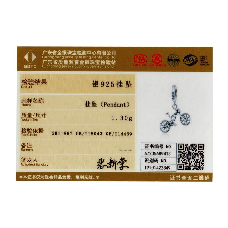 BAMOER 925 Sterling Silver Cool Mountain Bike Charm Pendant Fit Original Bracelet & Bangle DIY Jewelry