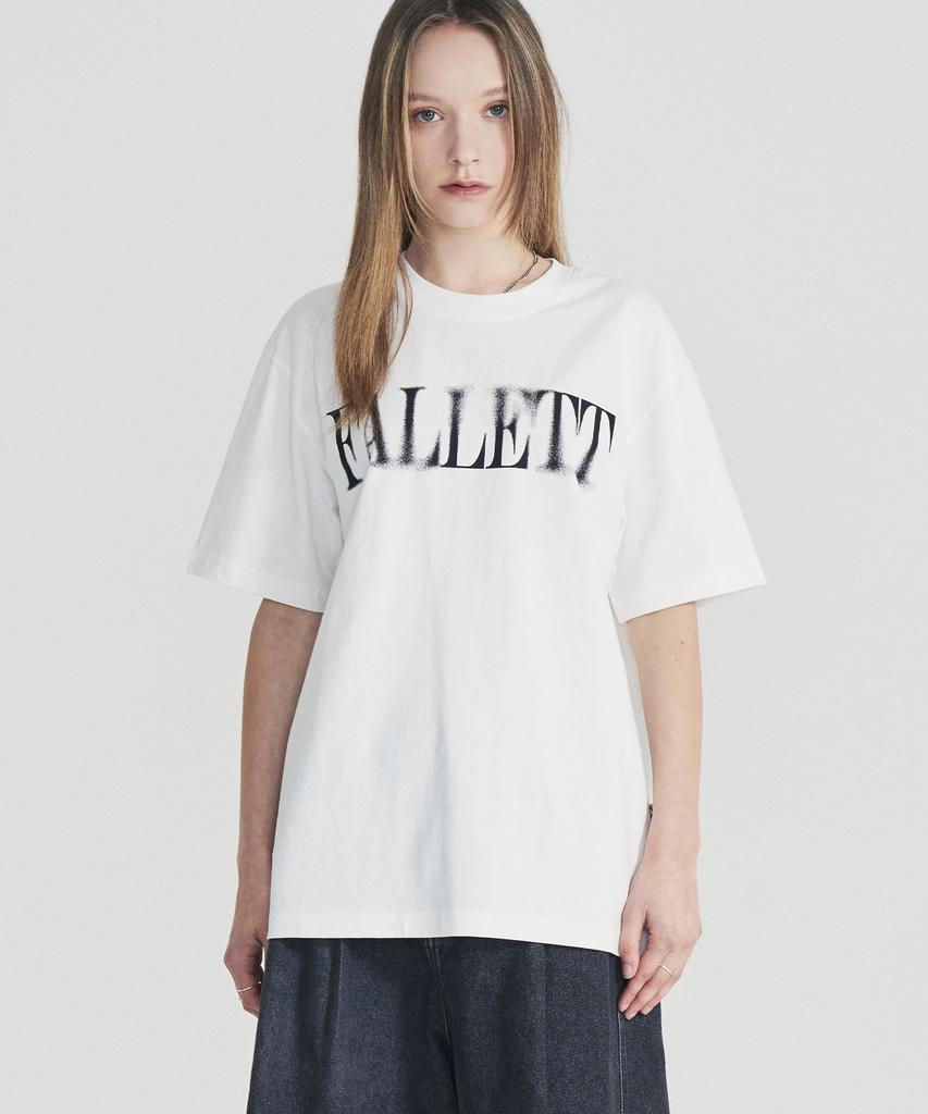 FALLETT Smudge Logo Short Sleeve Tee White