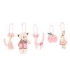 Ins Pink Sweet Cute Keychain Little Bear Bunny Heart Keyring Bag Pendant Lovely Backpack Hanging Decoration For Girl Gifts