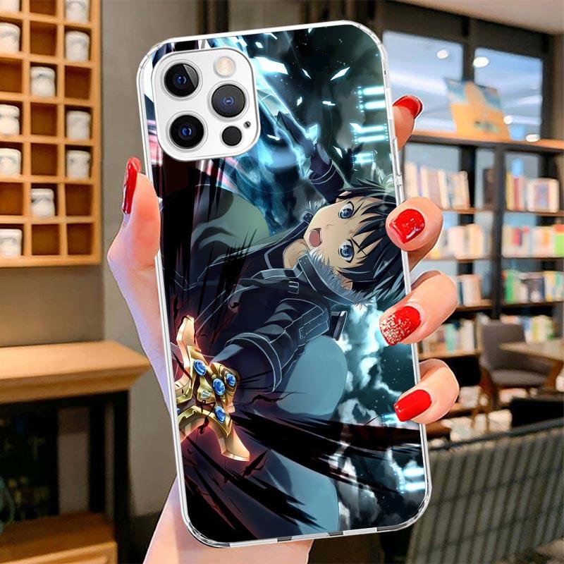 Sword Art Online Anime Cover Phone Case For iPhone 16 17 Air 15 14 Pro Max 16E Phone Case 13 Mini 12 11 7 SE 8 Print Pattern Fit