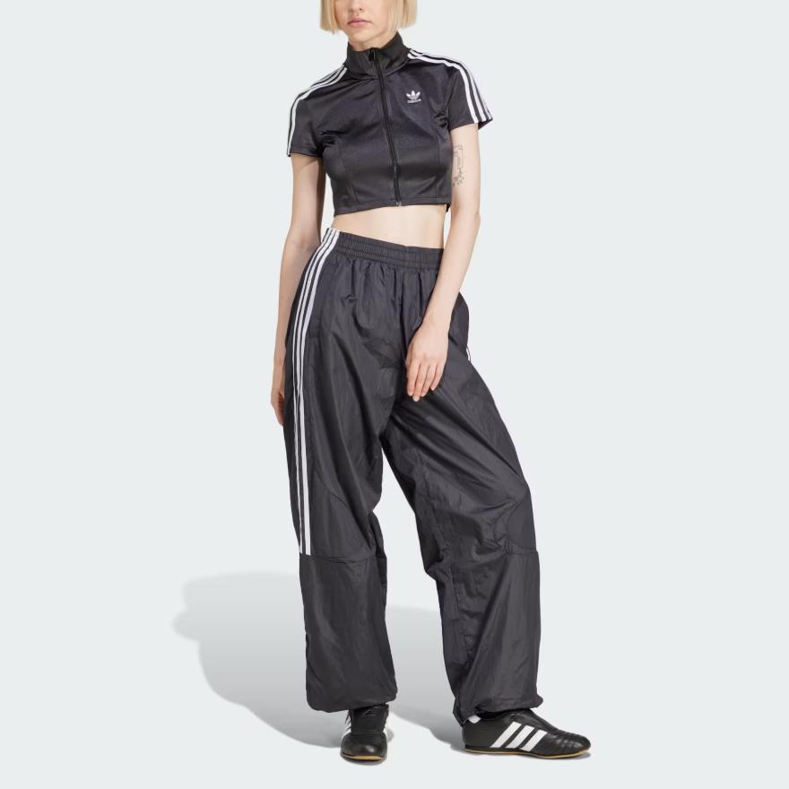 adidas Женский спортивный топ Adicolor с коротким рукавом и длинным рукавом Черный JD0277