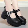 Модные туфли Мэри Джейн на платформе 2024 года, новые женские туфли на толстом каблуке, модные уличные туфли в стиле Лолиты с круглым носком и ремешком на щиколотке