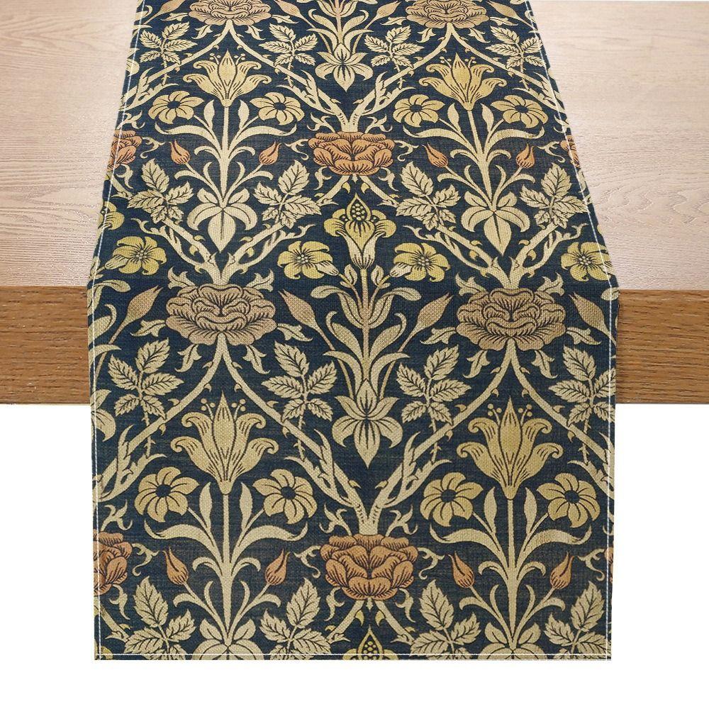 Flourishing Flowers Table Cover Pastoral Style Tablecloth Floral Table Runner  Home Decor