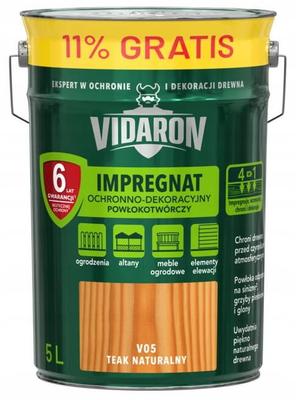 Пленкообразующая пропитка Vidaron 5 л натуральный тик защитно-декоративная