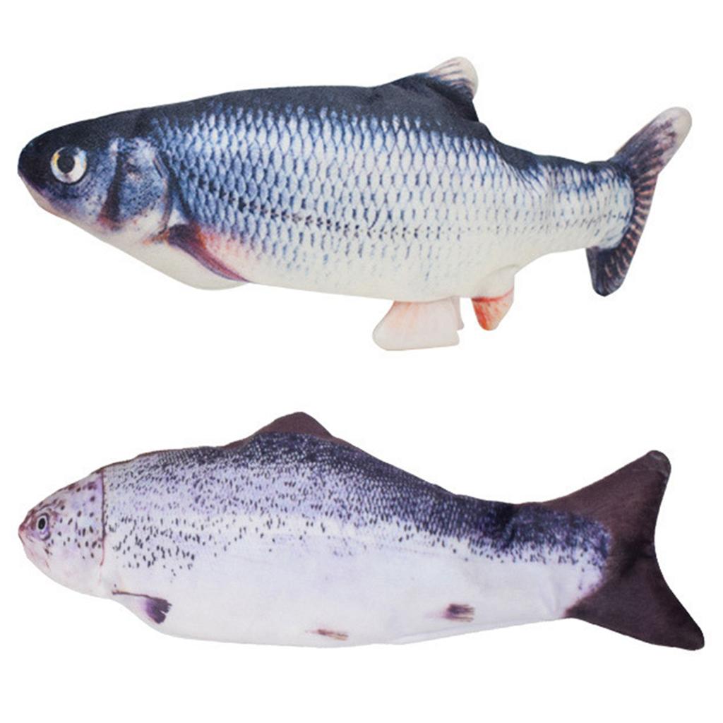 Электрическая движущаяся игрушка для кошек-рыб Реалистичная плюшевая игрушка для собак-рыб Мягкая интерактивная игрушка для кошек для домашних упражнений