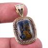 Natural Pietersite Gemstone 925 Solid Sterling Silver TwoTone Pendant 1.25" B1q09