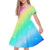 Girls 3D Print Dresses Kids Girl Party Sleeveless Princess Dress Tank 3D Multicolored Bubbles Print Dress
