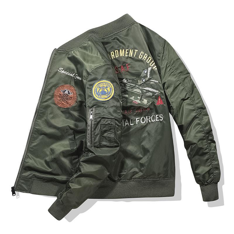 Вышитая куртка с хлопком/тонким хлопковым пальто ВВС Ma1 Pilot Jacket Мужская летная куртка