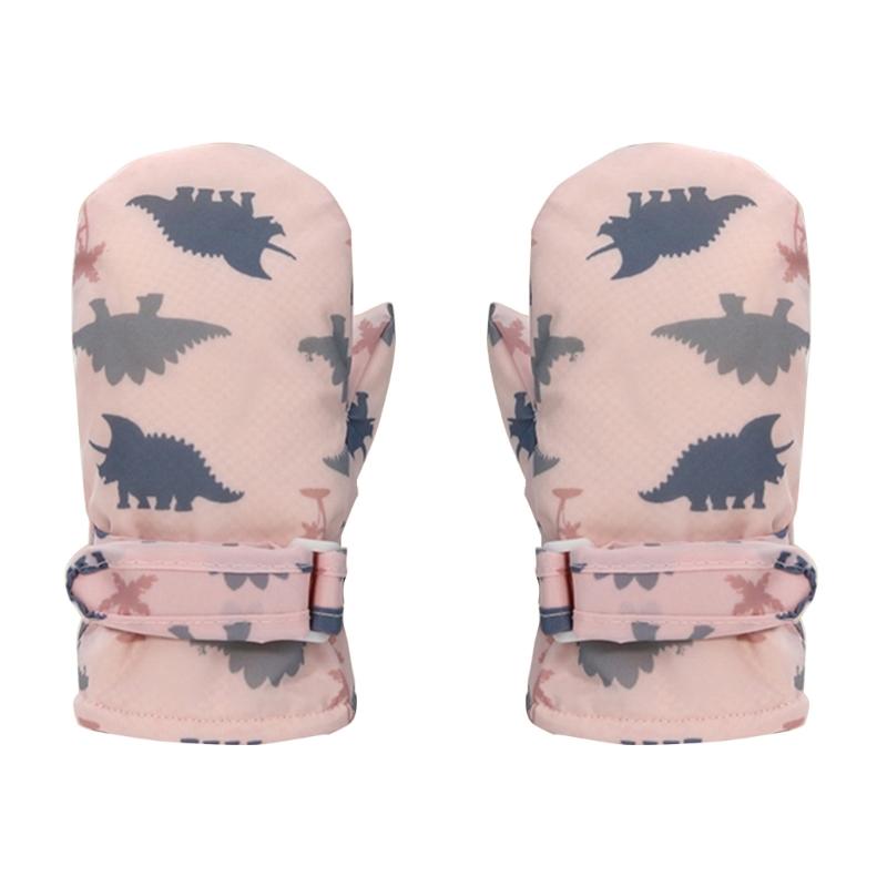 Ветрозащитные детские перчатки Водонепроницаемые перчатки для занятий спортом на открытом воздухе для ребенка Мультяшные перчатки для катания на лыжах с динозаврами Катание на коньках Пеший туризм Необходимое