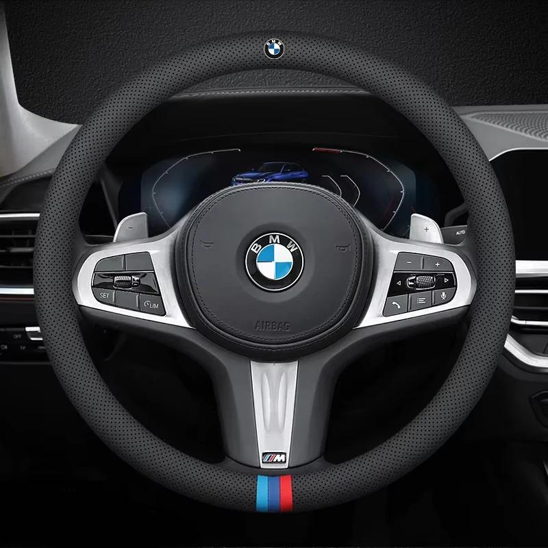 Для BMW M Автомобильная оплетка руля G20 F11 E87 F30 F10 x3 G01 x5 F40 F16 M3 X1 X7 1 3 5 7 Серии Кожаные Нескользящие Аксессуары