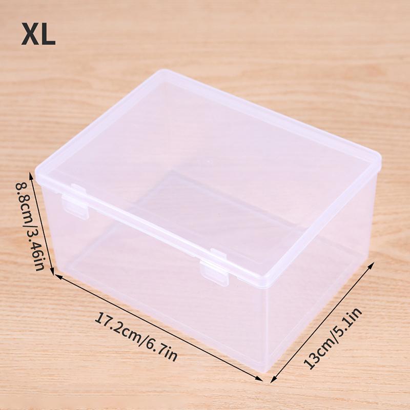Transparent Clamshell Plastic Storage Box, Stackable Storage Box, Suitable For Office, Bathroom, Kitchen, Household Utility Box
