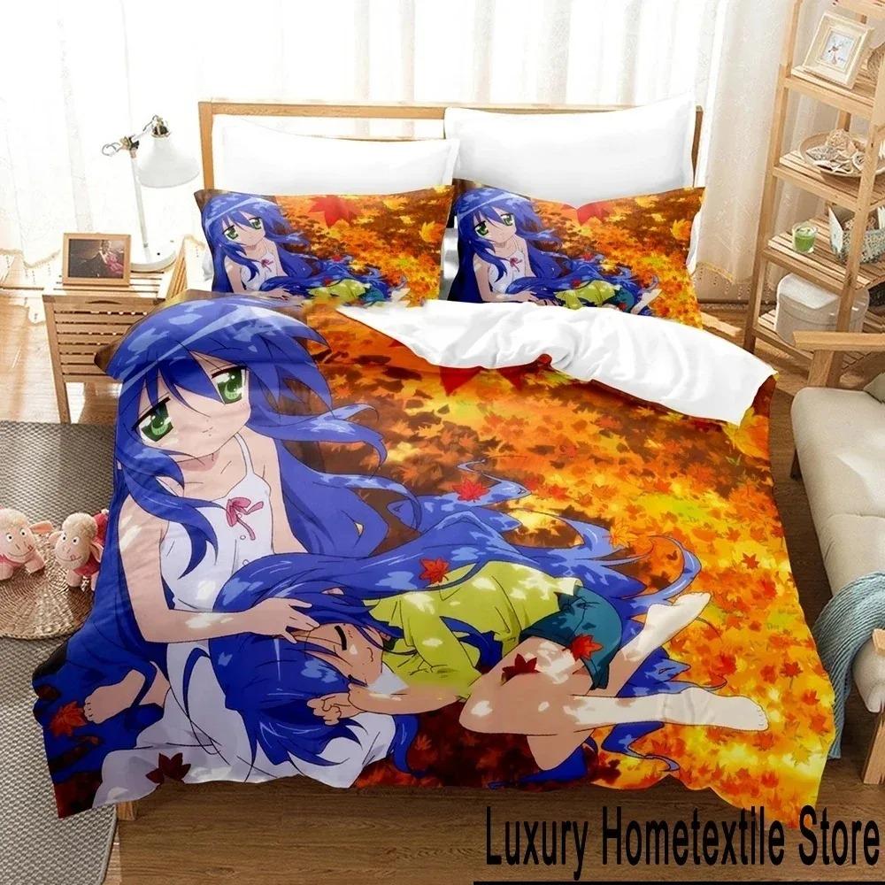Аниме Konata Izumi Lucky Star Постельное белье Пододеяльник Постельный комплект Одеяло Чехол Наволочка Одеяло King Queen Size Мальчики Взрослые