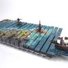 Совместимо с LEGO креативный 3D трехмерный остров свиток картина собранный строительный блок арт модель украшения