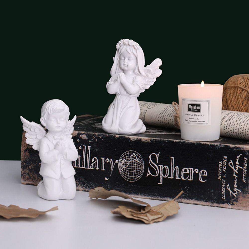 High Quality Delicate Gift Winged Angel Statue Resin Crafts Desktop Ornaments Garden Sculpture