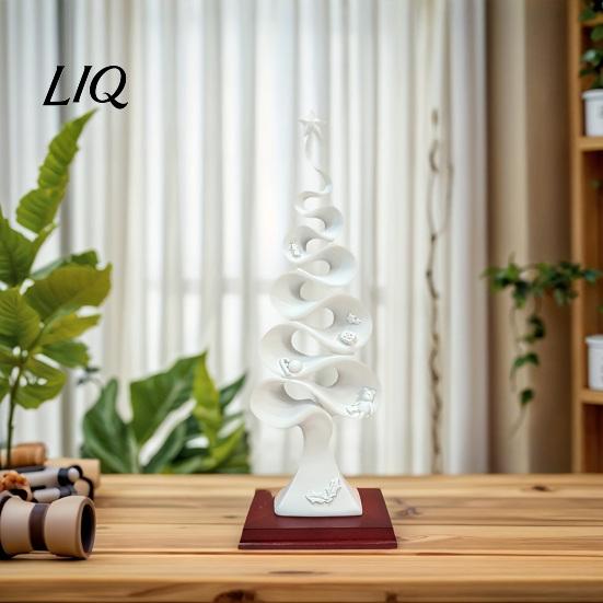 Современный Декор Столешницы Абстрактная Фигурка Рождественской Елки, Художественная Спиральная Скульптура, Рождественское Украшение Статуэтка для Офисного Стола Полки Домашнего Стола Книжной Полки