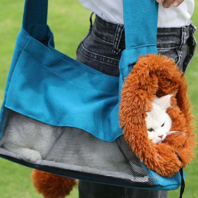 Pet Canvas Shoulder Bag Lion Shaped Dog Carrier Comfortable Cats Carrying Pouch Handbag Puppy Messenger Bag For Outdoor Travel