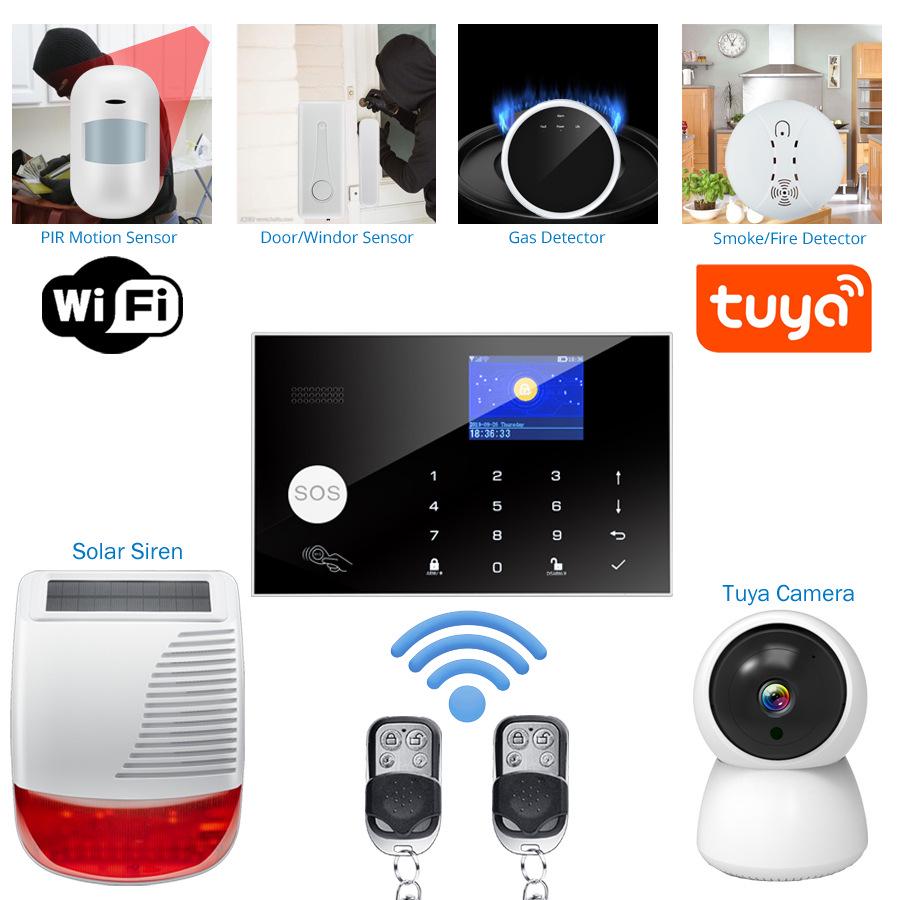 Tuya Умная двухсетевая GSM WiFi противоугонная охранная сигнализация для домашних дверей и окон