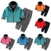 Children's Autumn And Winter Fleece Set, Two-piece Set For Boys And Girls' Outerwear And Pants, Thickened Hooded