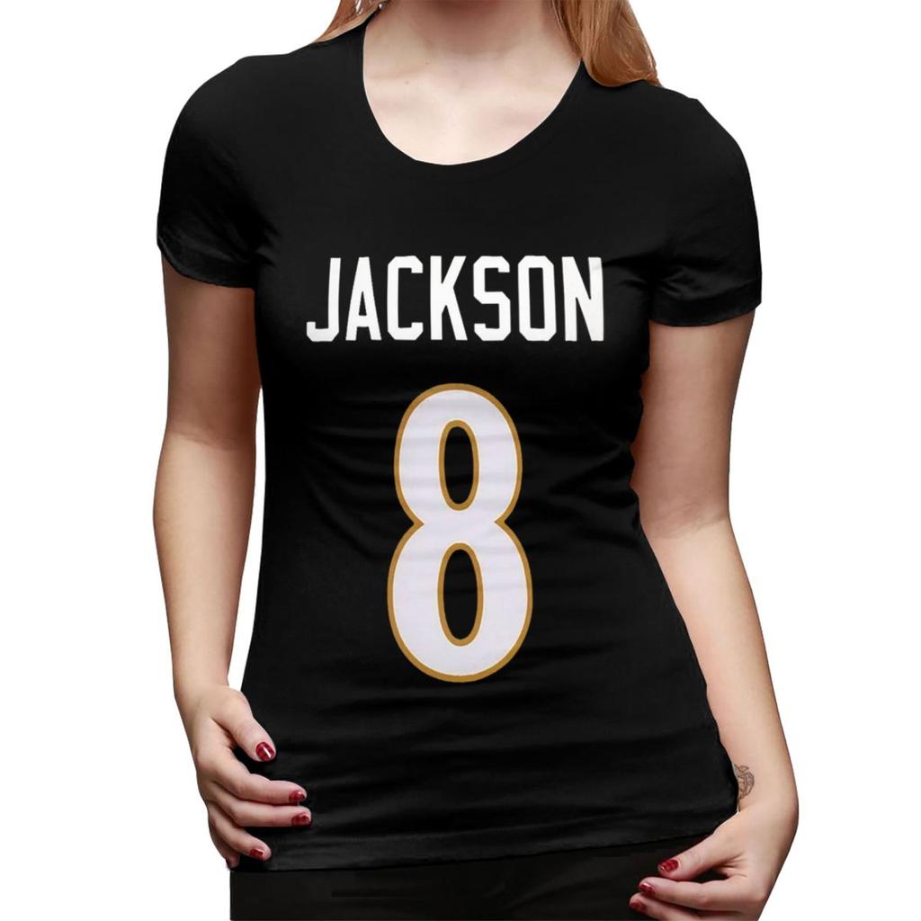 Lamar Jackson TShirt for Women Round Neck Streetwear T Shirts Womens Short Sleeve Summer Clothes Tops