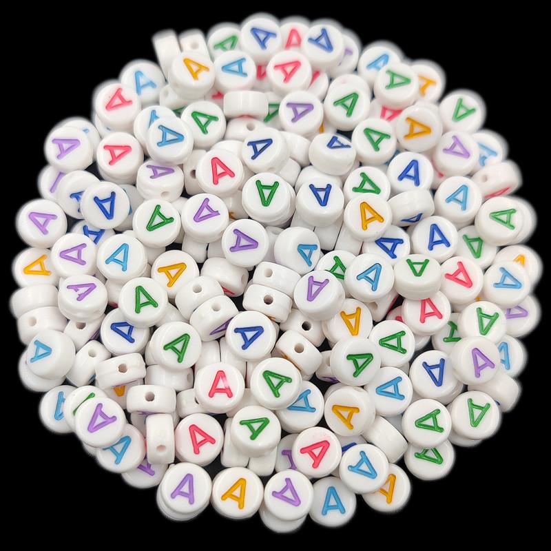 Товары для домашней вечеринки, 50 шт., 7 мм, красочные буквы, оптовая продажа, свободные бусины, изготовление ювелирных изделий, ожерелье, браслет, сделай сам, для кулона