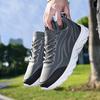 Black Casual Sneakers Leather Surface Casual Lightweight Trendy Soft Sole Comfortable Breathable Casual Running Shoes