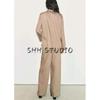 Spring New Women Clothes Stripe Long Sleeve Lapel Shirts 9479265 Stripe Pajamas Style Pants 9479264