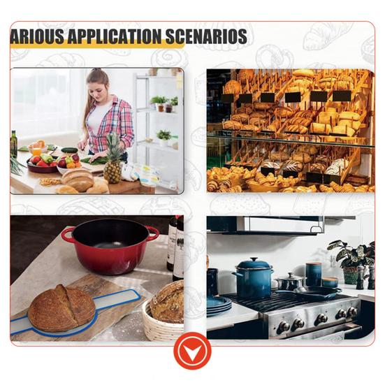 2 шт. силиконовая стропа для хлеба для голландской духовки, антипригарный многоразовый коврик для выпечки с длинными ремнями, термостойкий держатель для кастрюли