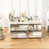 Desktop High Aesthetic Minimalist Storage Box, Large Capacity Dust-proof Plastic Pen Holder