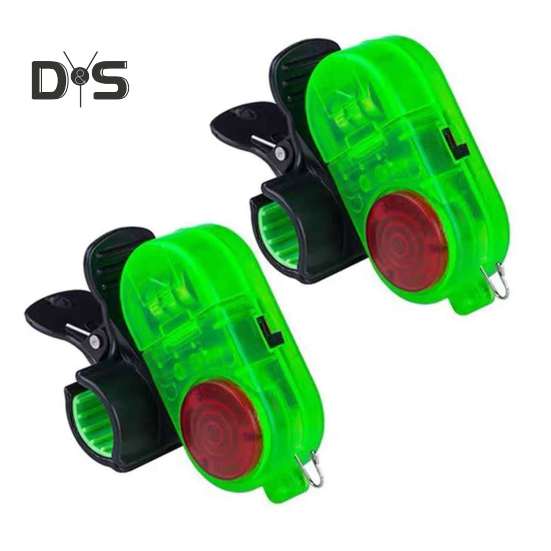 2 шт. Сигнализатор поклевки для рыбалки с силиконовым зажимом 80 дБ, ночной сигнализатор поклевки, светочувствительный электронный индикатор поклевки, датчик удара, светодиодная лампа для рыбалки