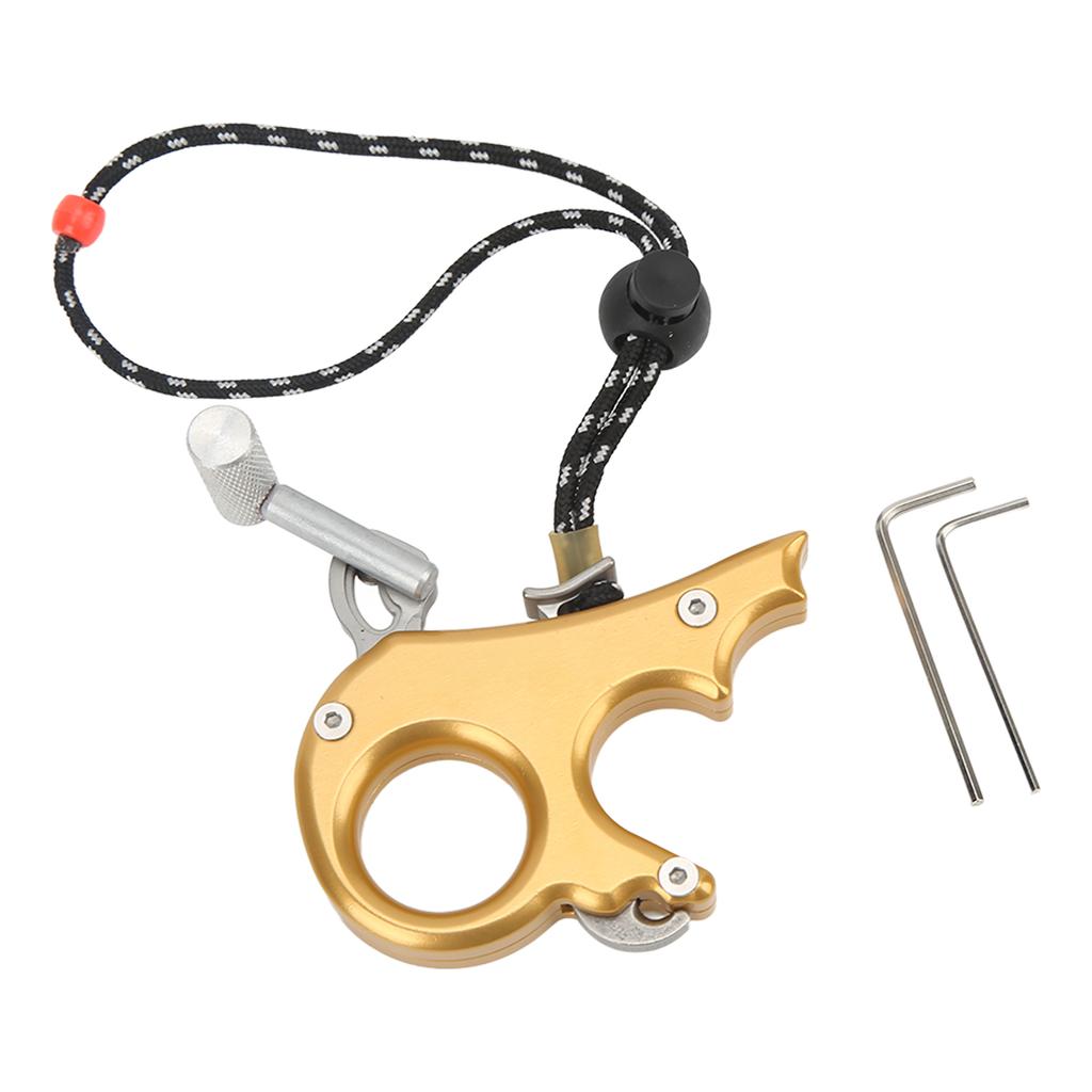 Archery Thumb Trigger Aluminum Alloy Compound Bow Release Aids 3 Finger Grip Caliper for Outdoor Hunting Shooting