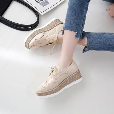 Туфли-броги из кожи на толстой подошве в британском студенческом стиле