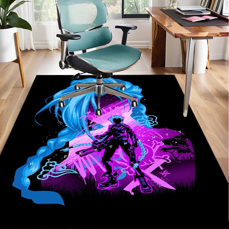 Fantasy Warrior Jing Office Rug Chair Mat, Game Carpet, Suitable for Front Door, Bedroom, Living Room, Desk, Holiday Gift