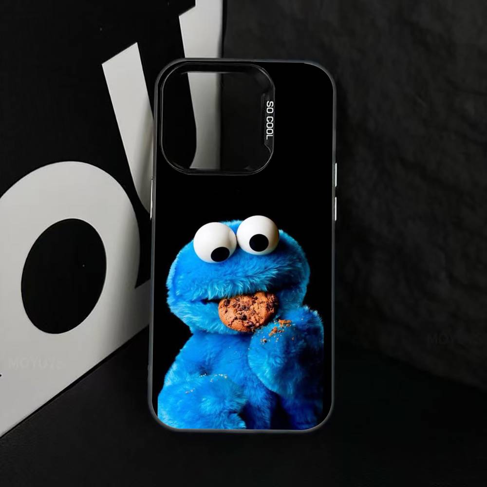 Cut Cartoon C-Cookies Monster Phone Case For iPhone 17,16,15,14,13,12,11 Plus,Pro Max,XS,Colorful Silver Phone case Funda Cover