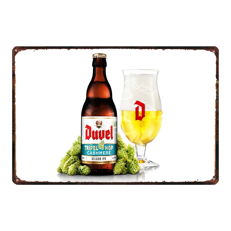 YZFQБельгийское пиво Duvel Жестяные металлические знаки Табличка Винтажный Музыкальный Бар Ресторан Дом Мужская берлога Декор Настенные наклейки DU-7713B