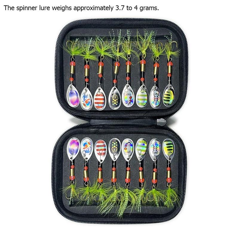 Набор металлических блесен-спиннеров, жесткая приманка, снасти с крючками высокой прочности для ловли окуня, щуки, форели в пресной/соленой воде, 16/10 шт.