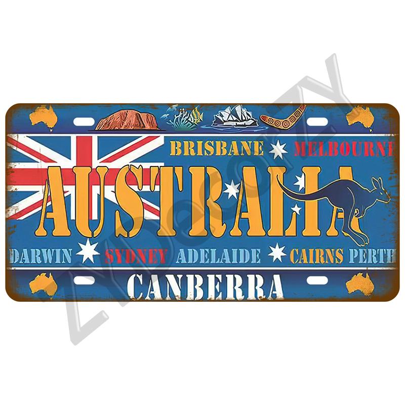 Plaque Israel Spain France Home Metal Sign Germany Craft Bar Decor Tin Sign USA Country Flag Tinplate Plate For Wall Restaurant