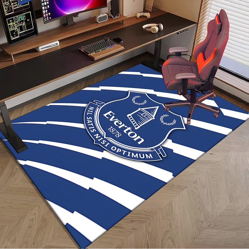 Ever-ton Football Club Crest Printed Area Rug for Office, Chair Rug, Decorative Carpet Floor Mat, Large Size Fan gifts Christmas gifts