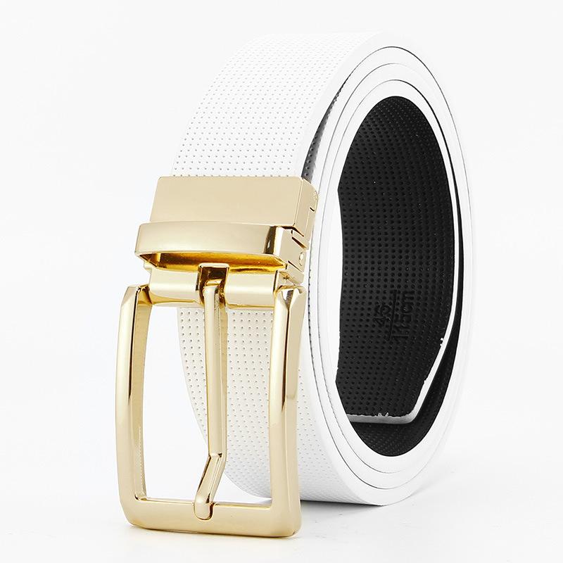 Ремень с пряжкой для мужчин Двусторонний из натуральной кожи Повседневный и модный ремень Вращающаяся пряжка