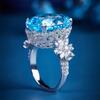 High-end Large Carat Simulation Topa Stone Diamond Open Ring For Girlfriend Valentine's Day Gift