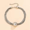 A Stylish Multi-layer Necklace With Exaggerated Fashion Round Beads Decoration, American Style Tassel Chain for Women