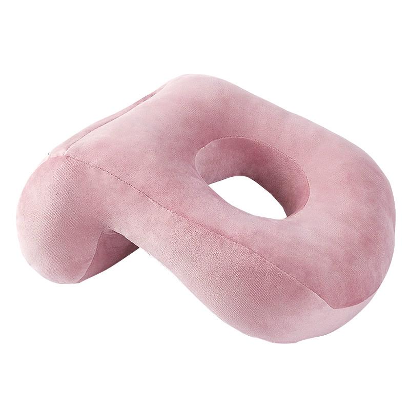 2019 New Multifunctional Nap Pillow Sleepy Pillow Portable Hollow Plush Solid Color Pillow
