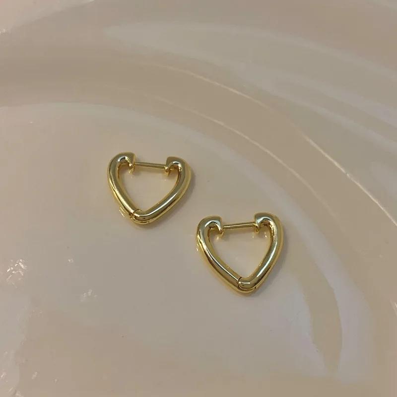 Геометрия Неправильные Гладкие Металлические Серьги-Пряжки для Ушей для Женщин Девушек Винтажная Мода Золотистого Цвета Овальные Серьги Панк Набор с Цирконами