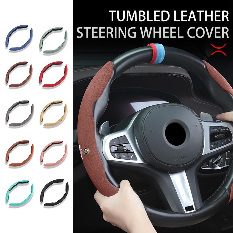 Suede Anti-slip Car Steering Wheel Covers Decorative Accessories For Alfa Romeo 159 Giulietta Giulia 147 Mito 156 159 166 GTxya563