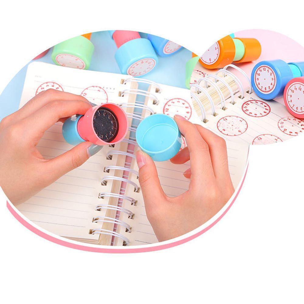 Teaching Aids Kids Toy Stamps Learning Recognition Clock Dial Student Teaching Tools Clock Stamp