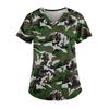 Женская мода V-образный вырез повседневные камуфляжные принтованные топы с карманами рабочая одежда