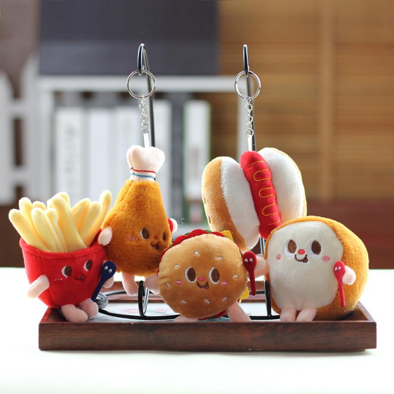Creative Cute Cartoon Food Styling Plush Pendant Keychain Bag Charms Decoration