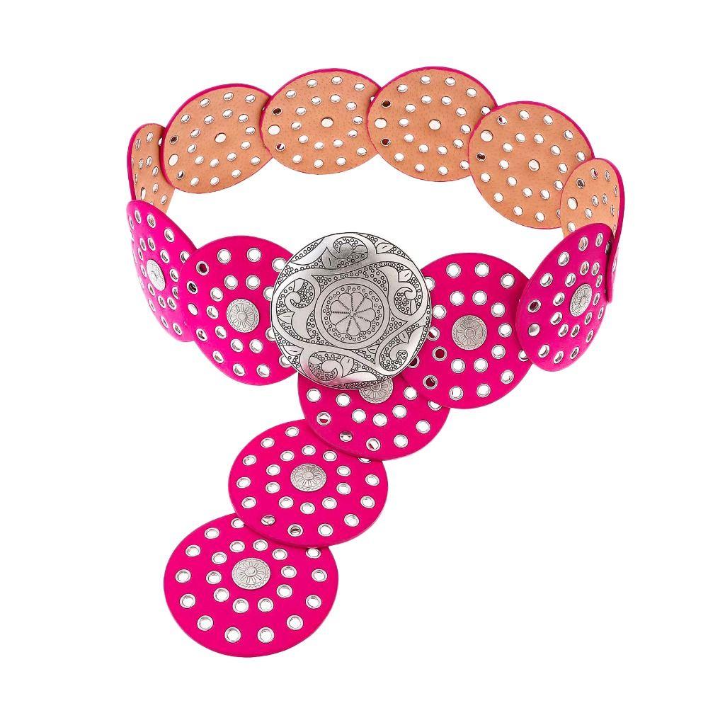 Преувеличенный ковбойский дисковый ремень в западном стиле, красочный широкий дисковый ремень с прорезями для женщин