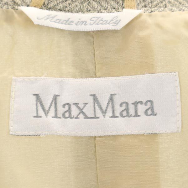 Max Mara Сделано в Италии шерсть и шелк смесь Узор «елочка» приталенный жакет Женский Б/У