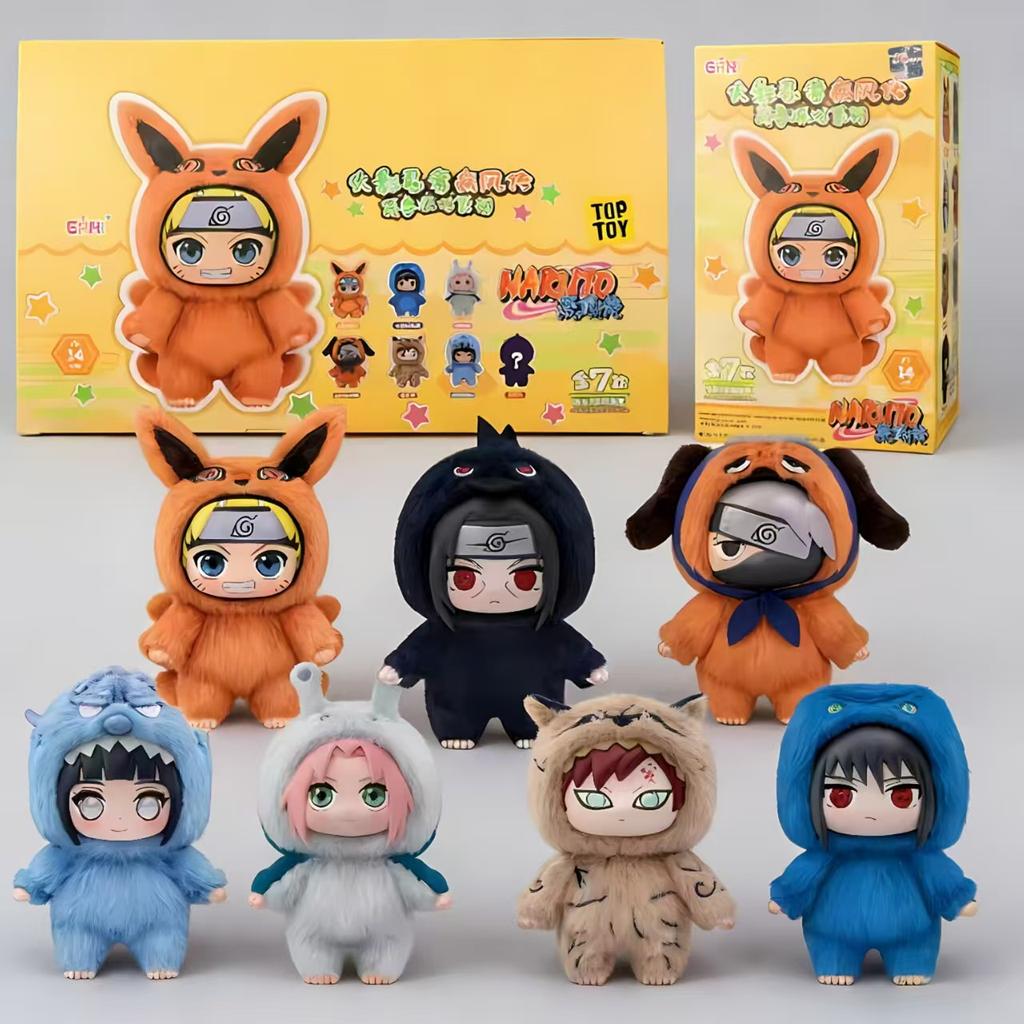 @@Наруто Blind Box Shippuden Серия 'Вечеринка Зверей Милые Плюшевые Куклы Игрушки Мультяшный Подвеска для Рюкзака Аниме Периферия Подарочная Коробка-Сюрприз