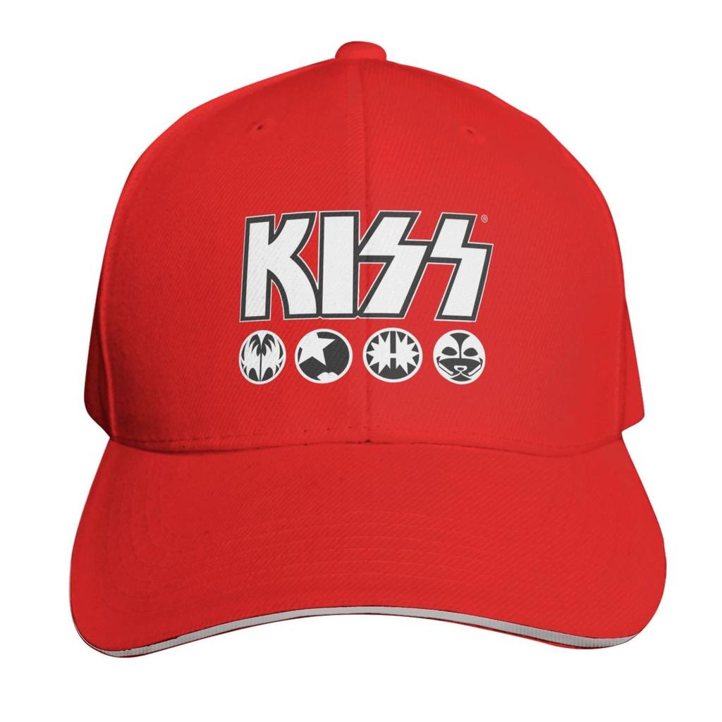 Кепка с логотипом рок-группы Kiss Модная повседневная бейсболка Регулируемая кепка Хип-хоп Летняя унисекс бейсболка